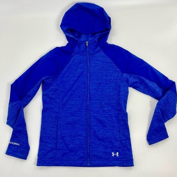 Under Armour Storm¹ Full Zip Lightweight Fleece Blue Cold Gear Hoodie Jacket S - Picture 1 of 10
